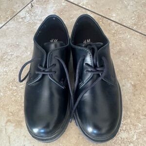 H&M Boys Classic Black Oxfords/Derby Shoes